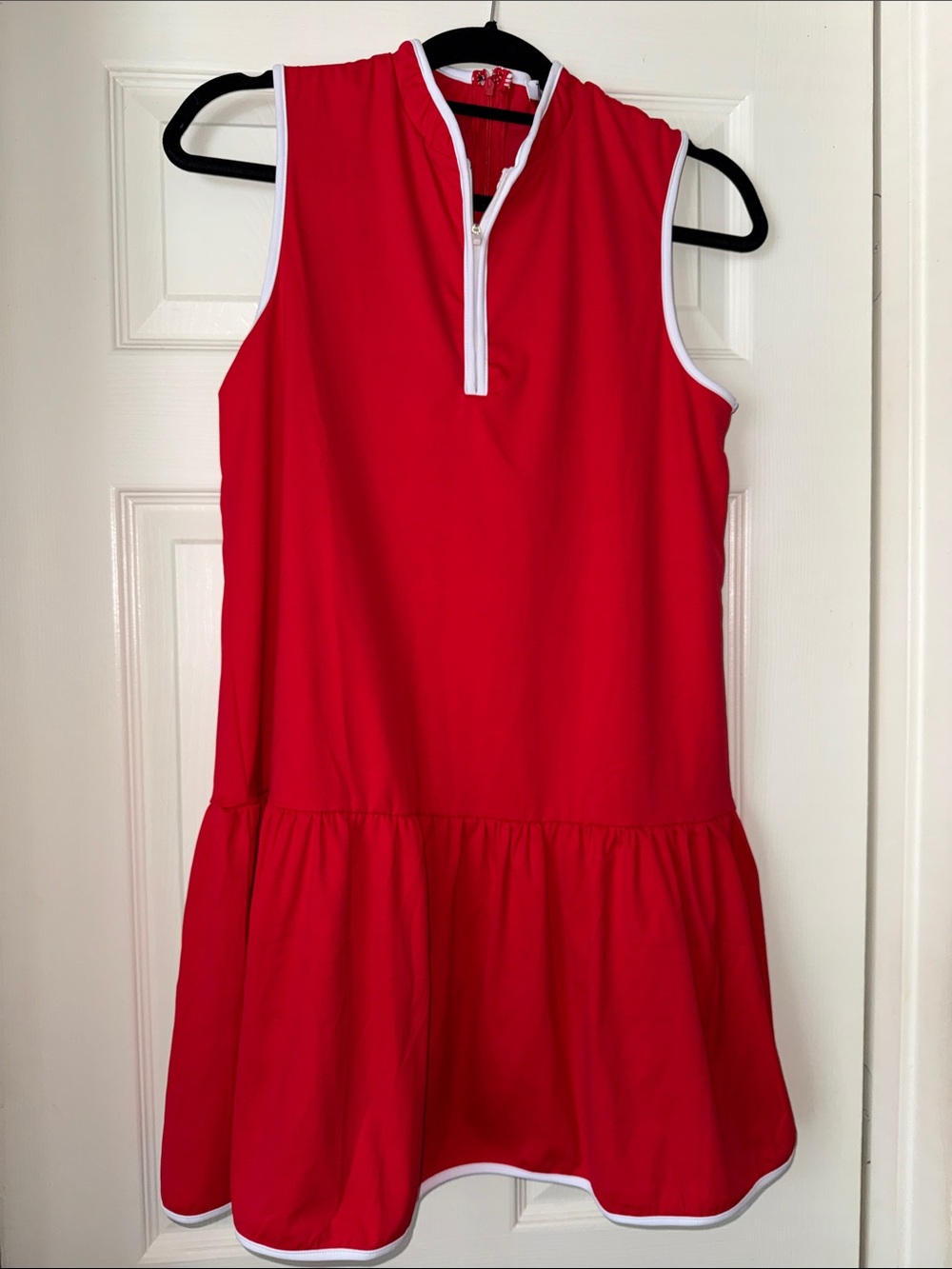 TCEC Red Athletic Dress with White Trim